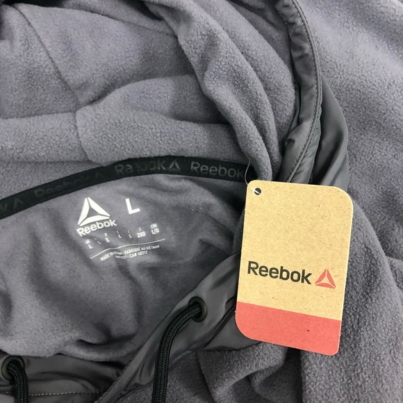 Reebok | Men's Micro Fleece Hoodie | Grey | Large - Picture 5 of 5